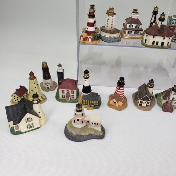 Vintage Lenox Thimble American Lighthouse Collection With Shelf  & 24 Miniatures - Picture 9 of 11